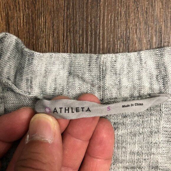 Athleta Cardigan Sleeveless Wrap Pockets Casual Womens Heather Gray Sz Small - Picture 2 of 10